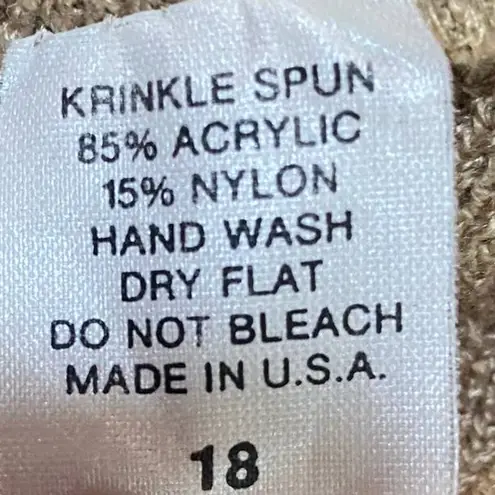 Vintage Mita 2 Piece Knit Cardigan & Skirt Set Matching Cream Tan Womens 18