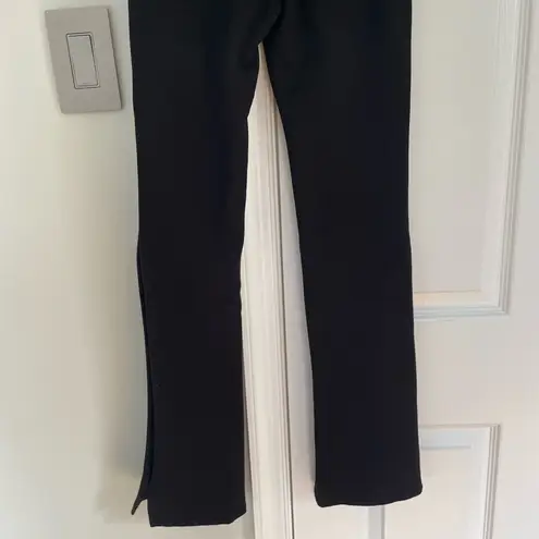 ANINE BING Max Pants Women's Black Straight Leg Split Hem Pants Size 34 2 Luxury