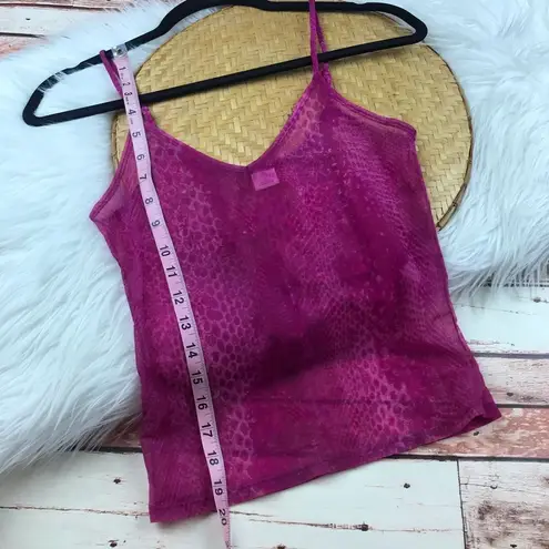 Y2K pink tank sheer snakeskin