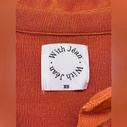 With Jean Andy Mini Dress - Maple Orange, Ruched Button-Down XS,