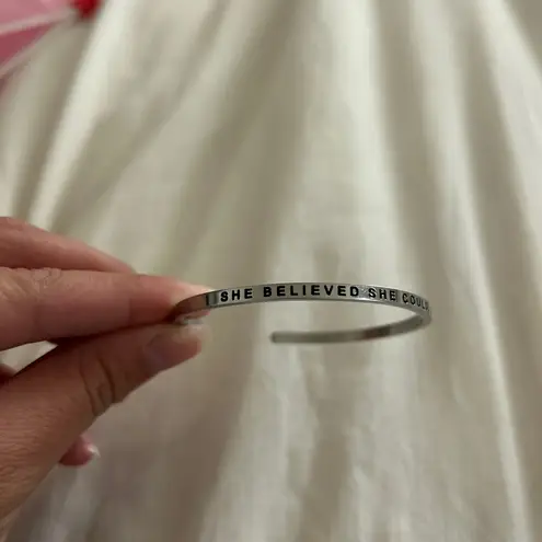 Adjustable silver mantra bracelet