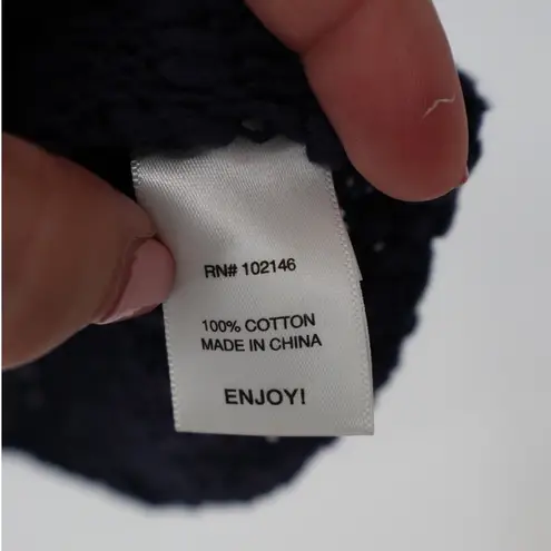 Michael Stars Navy Blue Textured Knit Short Sleeve Top Size 2