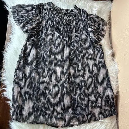 Caballero Collection Lara Top in Inky Ikat Size Small Black