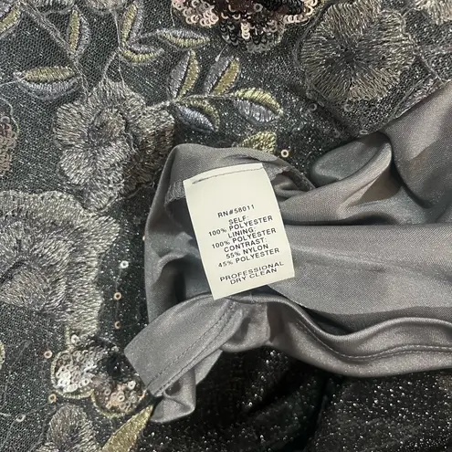 David Meister silver sequin midi dress