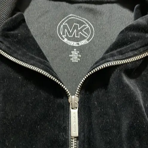 Michael Kors  Black Velour Front Zip Jacket - size M