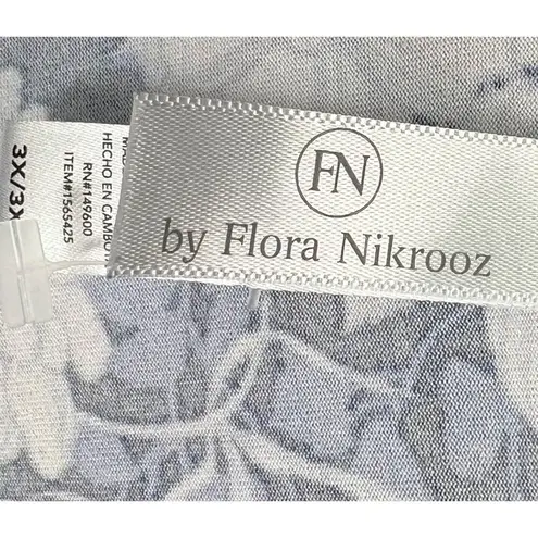 Flora Nikrooz  Pajamas Women Plus Size 3X Blue Floral Soft 2 Piece Sleepwear Set