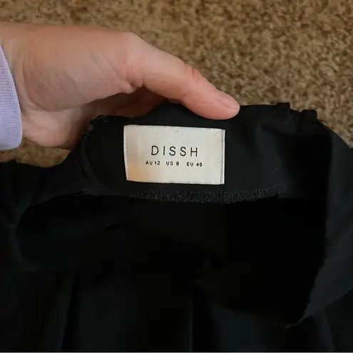 DISSH Bruna Black Pleated Mini Skirt— Wool Blend Size 8