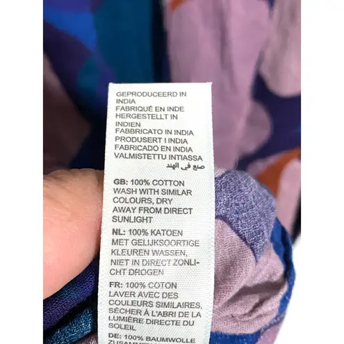 FatFace Evenlyn Abstract Button Blouse Womens L Boho Hippie Art To Wear Artsy