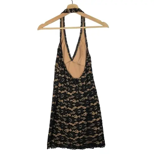 Class Act Uniforms Black Lace Halter Bodycon Mini Dress S