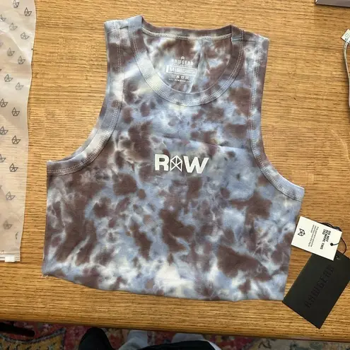 RAWGEAR NWT tie dye cropped high neck top size Medium Blue