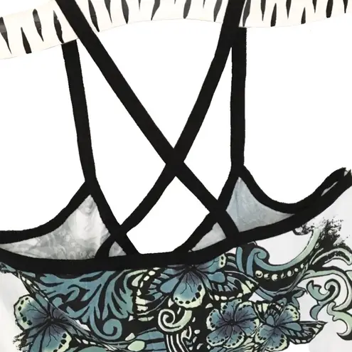 new skinnie minnie ᪥ Floral Print Mini Sun Dress ᪥ White Blue Black ᪥ Large