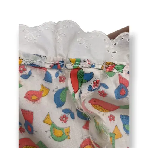 Vintage Novelty bird print 60's Flare Sleeve Fit & Flare midi dress White