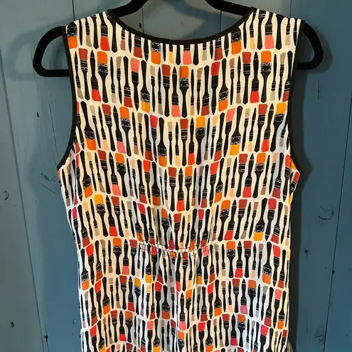 Nic+Zoe Sheer Women's Paintbrush Print Sleeveless Top | Size Petite Medium