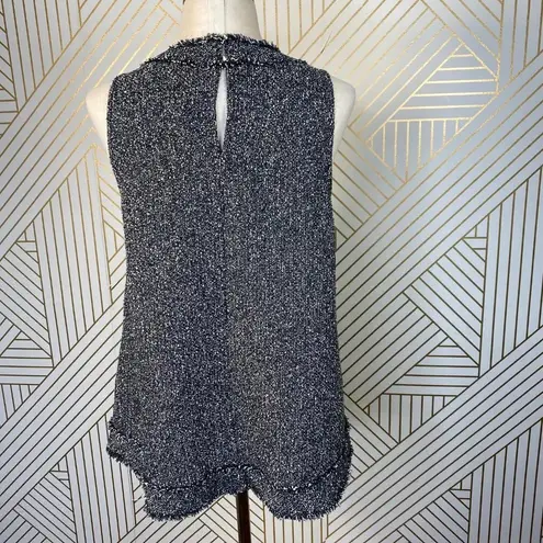 Stitch Fix 41Hawthorn Albury Fringe Trim Tweed Top Black