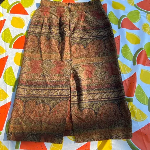 Briggs New York Vtg paisley printed midi skirt 14