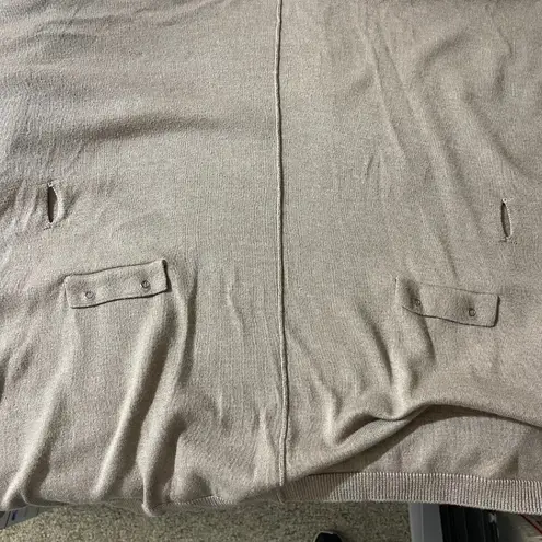 YOON Poncho Sweater Cowl Neck Taupe/Brown Size Small S Tan