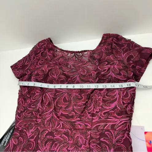 JS Collections Merlot Burgundy Red Jolene Soutache Mesh Maxi Dress Size 6 NEW