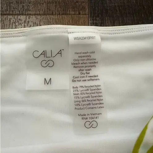 NWT CALIA Women's High Waisted Ruched Side Tie Swim Bottoms Size Medium White