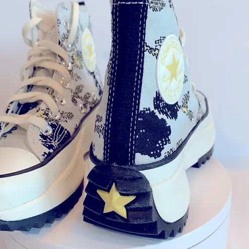 Converse 👟 RUN STAR HIKE Sz 6 women’s FLORAL FUSION HIGH TOP SATURN GOLD