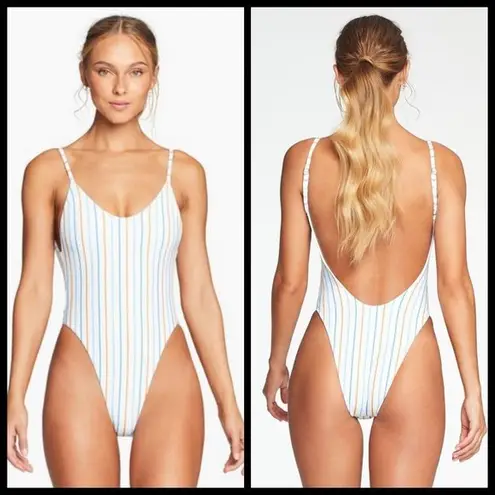 Vitamin A ππ Yasmeen One Piece Swimsuit ~ Palm Springs Stripe 12 D XL NWT
