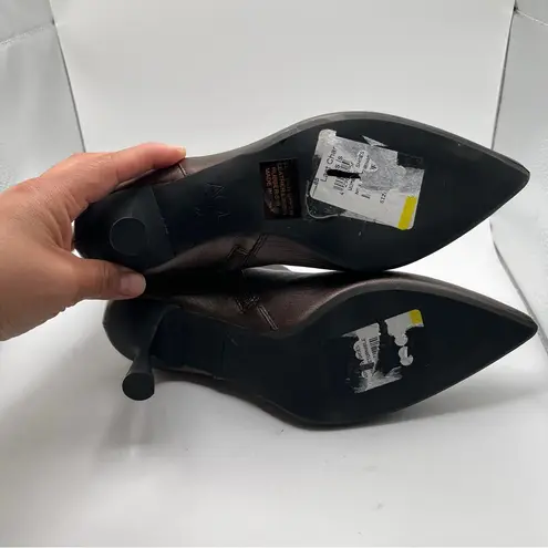 AGL size 36.5 US 6.5 booties heel boots metalic color brown women’s - Image 11