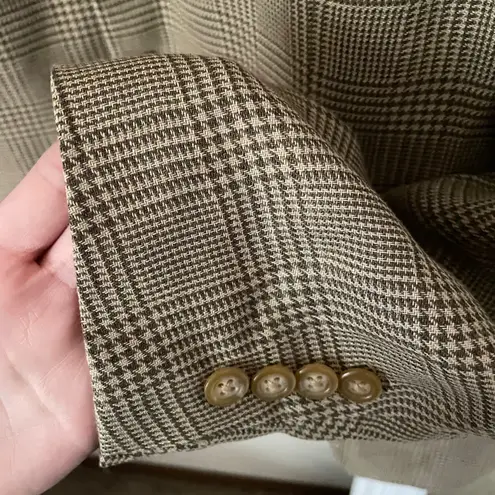 Vintage 90s Polo Ralph Lauren Plaid Blazer Jacket Men's 42R Old Money Equestrian Tan Size M