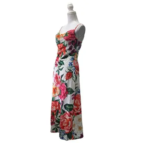 SheIn Tropical Print Spaghetti Strap Floral Drape Neckline Dress Sz 4