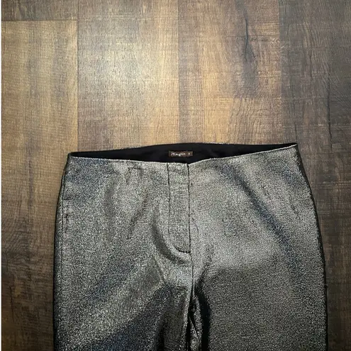 J. McLaughlin Metallic Ankle Pants Silver Shimmer Size 8