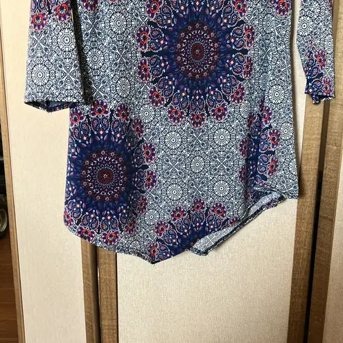 Star Vixen Blue Asymmetrical 3/4 Sleeve Tunic petite small Size undefined