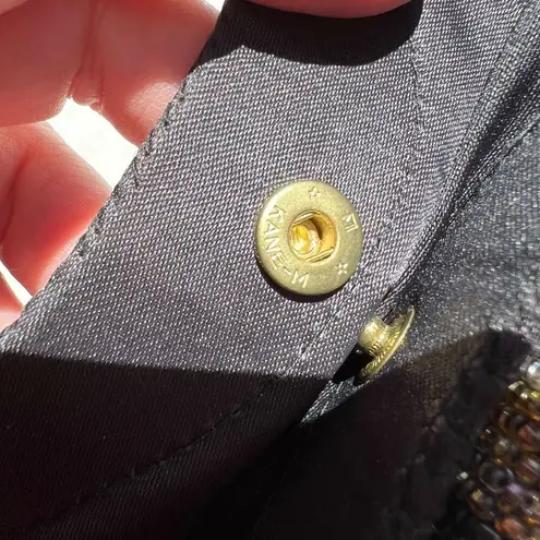 Vintage Avon Evening Bag Velvet and Beaded Bow with Braided Strap Black Formal