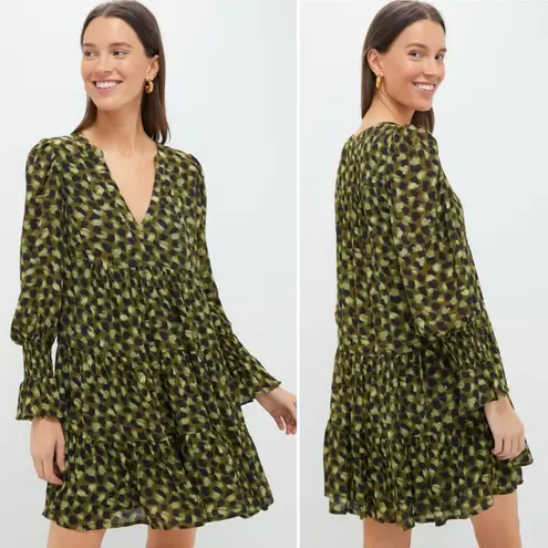 Tuckernuck Pomander Place Kenzo Swing Mini Dress Green Brushed Geo Size Small