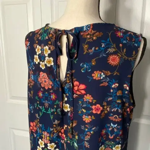 Bobeau XL Navy Crepe Floral Tunic
