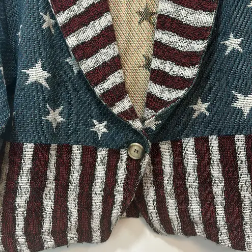 Sugar Street Weavers Womens Jacket Medium Tapestry Tweed Flag America USA July