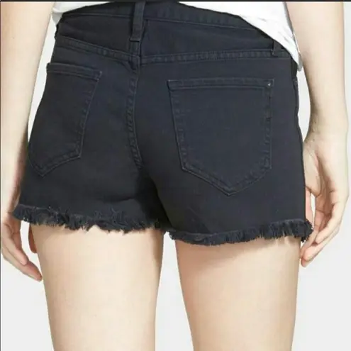 Genetic Denim Women’s Farrah Raw Hem Distressed Black Jean Shorts 27