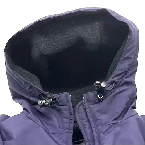 Lands' End Womens M Windbreaker Fleece Lined Jacket Full Zip Hooded Purple Size M