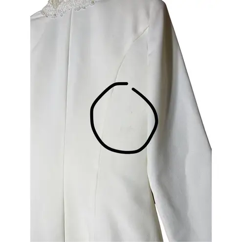 Vintage Cachet White Beaded Blazer Size 8