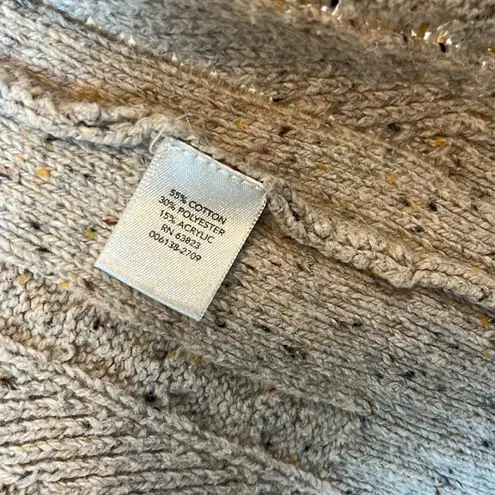 Christopher & Banks Creme Speckled Open Front Cardigan - Size Small