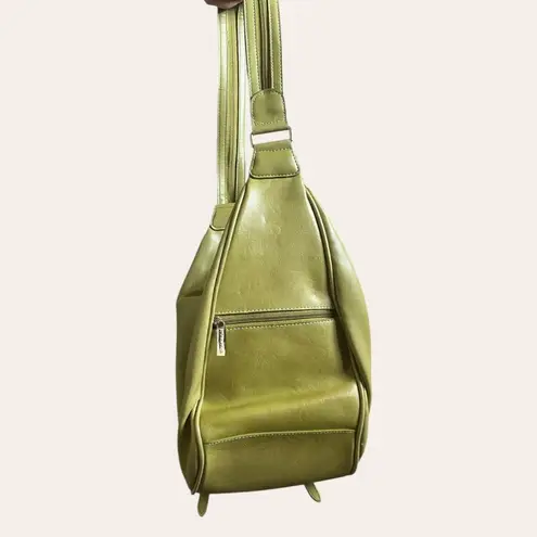Rina Rich y2k lime green convertible sling bag backpack purse