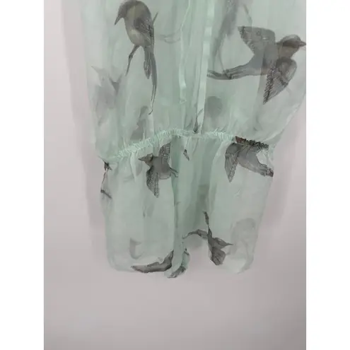 Beautiful Bottoms Swim Romper Women SMALL NWT Mint Green Bird Print Playsuit