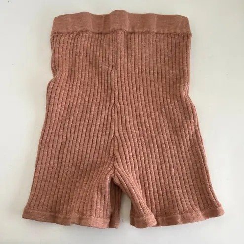 Free People  Beach Coral Rust Zuma Ribbed Sweater High Rise Short