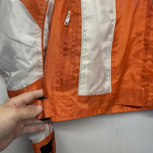 Revolution Gear Vintage Women's Motorcycle Jacket XXL Orange & White Racing