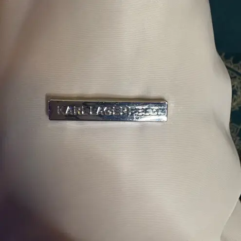 Karl Lagerfeld White Puffer Coat Quilted Insulation