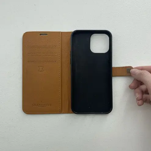 SNAKEHIVE Green Suede Leather Wallet 12 Pro Max Apple iPhone Case ID Card Holder