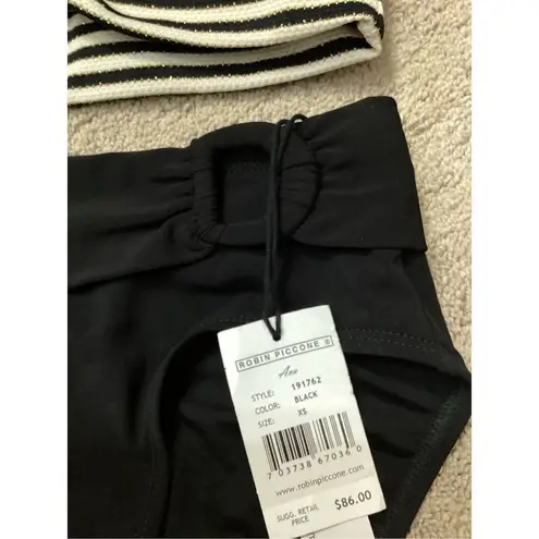 Robin Piccone New. black stripe bikini. XS. Retails $198