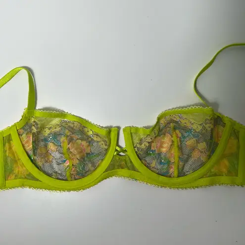 Savage X Fenty Wild Bunch Lace Unlined Sweetheart Lace Balconette Bra Green Size undefined