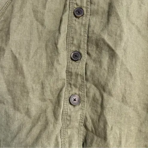 Garnet Hill Relaxed Linen Painter's Topcoat Green Size 4