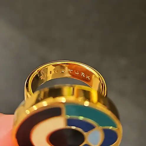 Trina Turk 💕💕 Modern Geometrics Eclipse Enamel Ring ~ Multi-Color 7 NWT