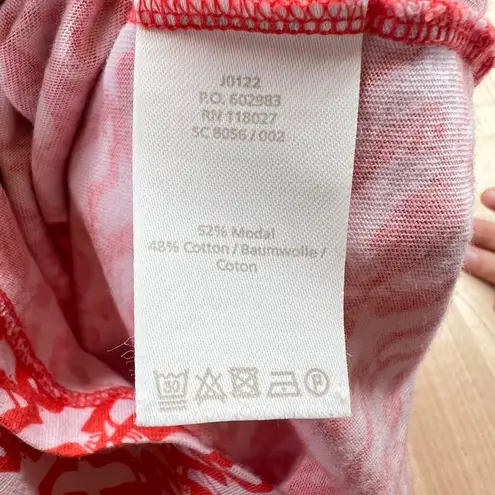 Boden Margot Red White Bird Print Dress Short Sleeve Scoop Neck Size 8 L