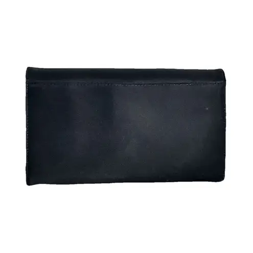 Vtg Stop Sac Béatrice Bongibault Black Wallet Clutch Purse w Gold Tone Emblem