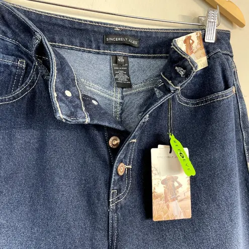 Sincerely Jules Jeans Womens 9/29 Blue High Waist Button Fly Mom Stovepipe Dark